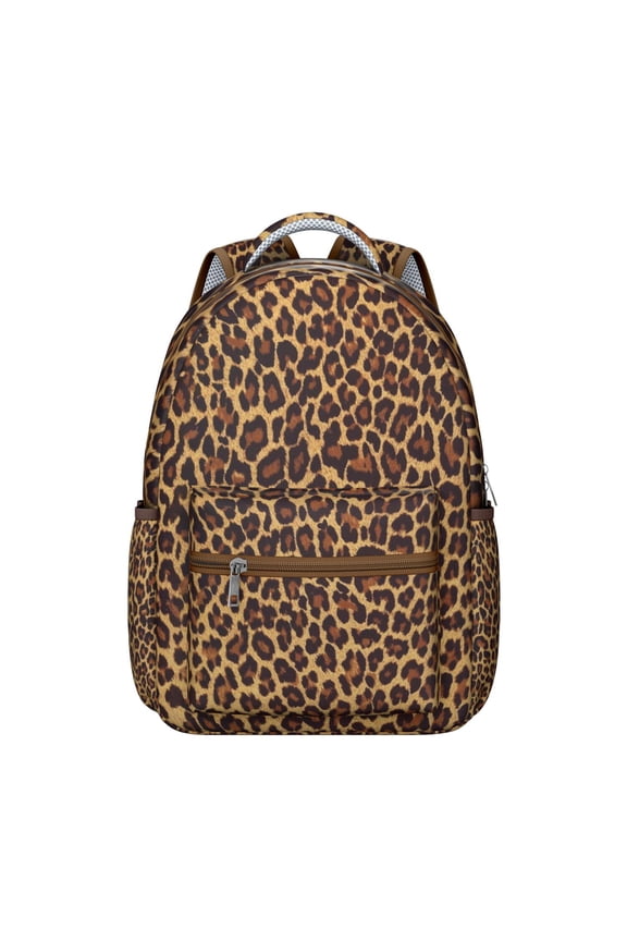 Cute Leopard Backpack Romantic Cheetah Print Design Polka Pattern Animal School Bag for Students