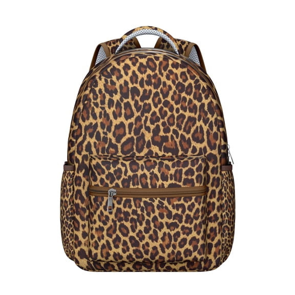 Cute Leopard Backpack Romantic Cheetah Print Design Polka Pattern Animal School Bag for Students