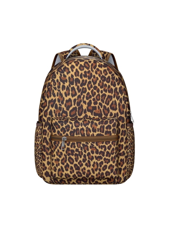 Cute Leopard Backpack Romantic Cheetah Print Design Polka Pattern Animal School Bag for Students