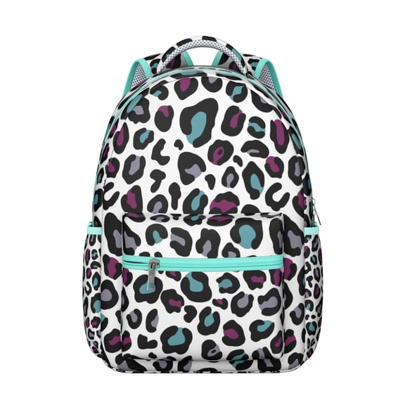 Cute Leopard Backpack Romantic Cheetah Print Design Polka Pattern Animal School Bag for Students
