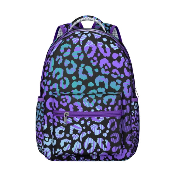 Cute Leopard Backpack Romantic Cheetah Print Design Polka Pattern Animal School Bag for Students