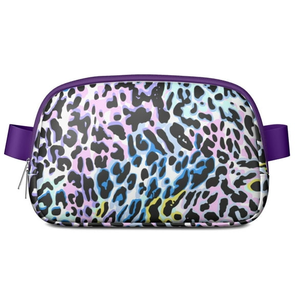 Cute Leopard Cartoon Fanny Pack – Fun Animal Waist Bag with Abstract Polka Dot Design