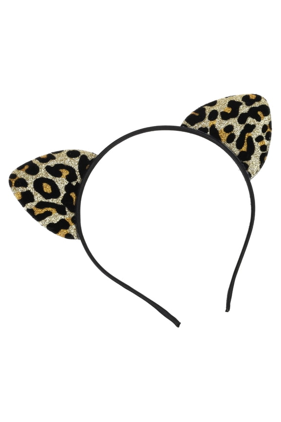 Cute Leopard Print Ear Headband Hair Clip Costume Supplies for Teenager Girl Adults Women Costume