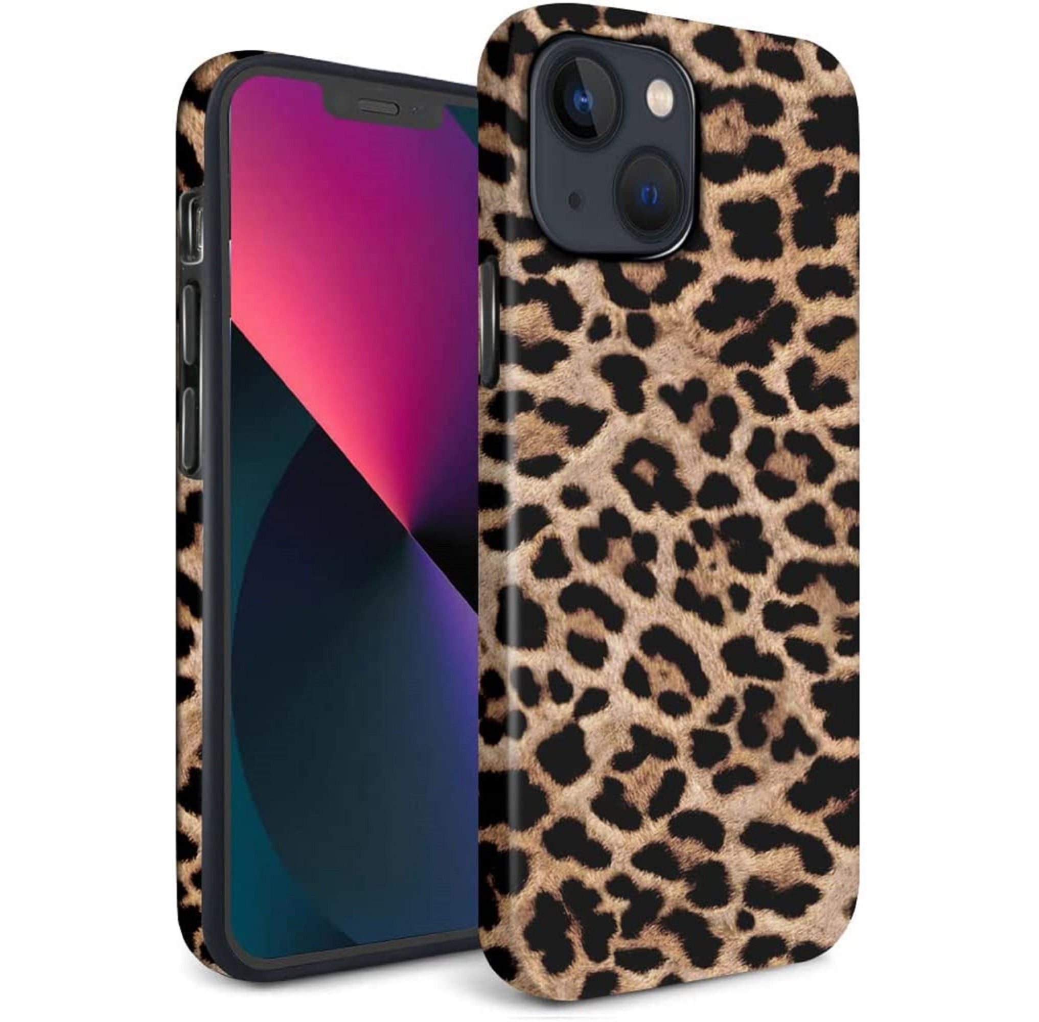 Cute Leopard Print Pattern iPhone 13 Pro Case Luxury Girl Female Fashion Slim Shockproof Water Resistant Soft TPU