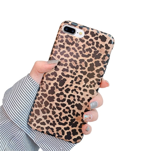 Cute Leopard Print Pattern iPhone 8 Plus Case Luxury Girl Female Fashion Slim Shockproof Water Resistant Soft TPU