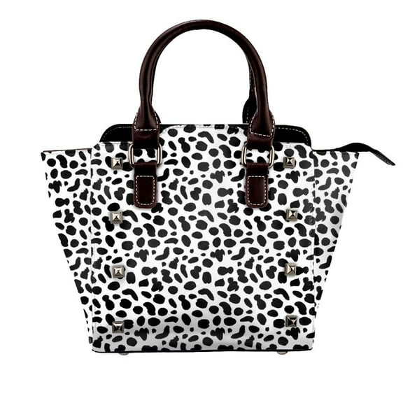 Cute Leopard Print Rivet Fashion One-Shoulder Women's Handbag Tote Bag