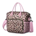 thumbnail image 1 of Cute Leopard Spots Insulated Lunch Bag – Reusable Cheetah Pattern Cooler Tote for Women Leakproof Dual Compartment Design for Work Travel, 1 of 3