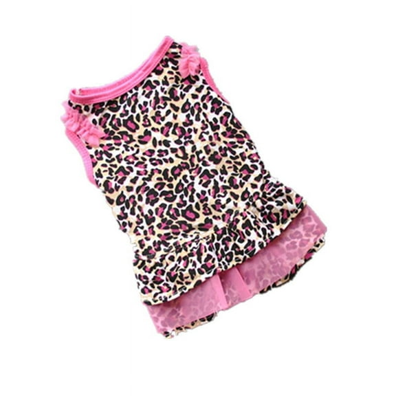 Cute Leopard Summer Pet Puppy Dress Small Dog Cat Pet Clothes Apparel M