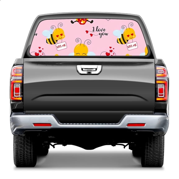 Cute Letter 1 Rear Window Decals for Trucks- Pickup Car Window Stickers Decal- Truck Back Window Tint Decal Graphic Perforated Vinyl Truck Stickers 66" X 22"