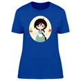 thumbnail image 1 of Cute Libra Zodiac Girl Cartoon T-Shirt Women -Image by Shutterstock, Female x-Large, 1 of 2