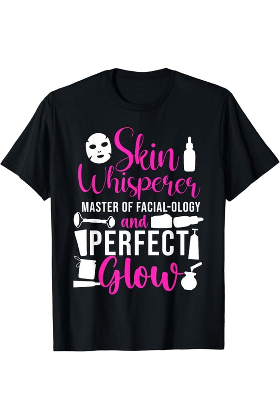 Cute Licensed Esthetician Skincare Beautician Skin Therapist T-Shirt men and women can wear, black, white, gifts