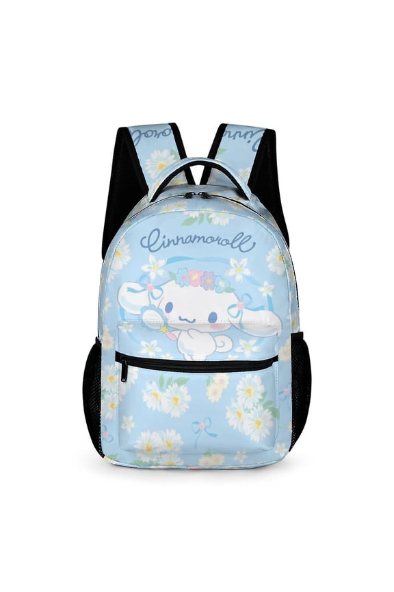Cute Light Blue Daisy Cartoon Backpack - Casual Daypack with Breathable Straps - Large Capacity Travel Bag for Daily Adventures, Hobbies & Young Explorers