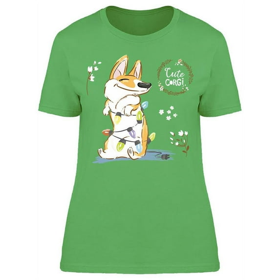 Cute Light Bulb Corgi T-Shirt Women -Image by Shutterstock, Female XX-Large