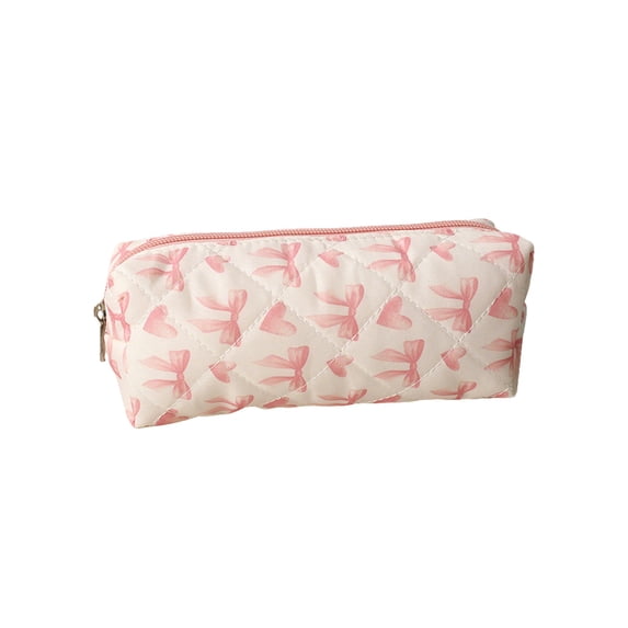 Cute Light-Pink Pencil Case,Soft Lightweight Simple Design Zipper Pen Bag for Home Workspace Office Travel