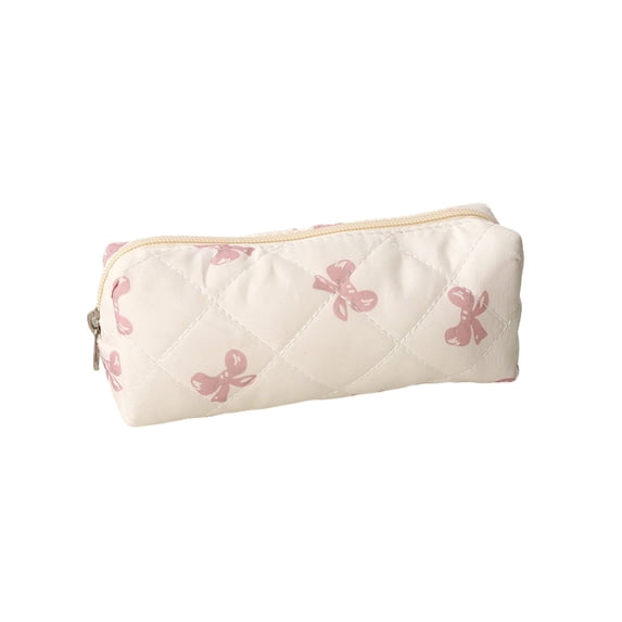 Cute Light-Pink Pencil Case,Soft Lightweight Simple Design Zipper Pen Bag for Home Workspace Office Travel