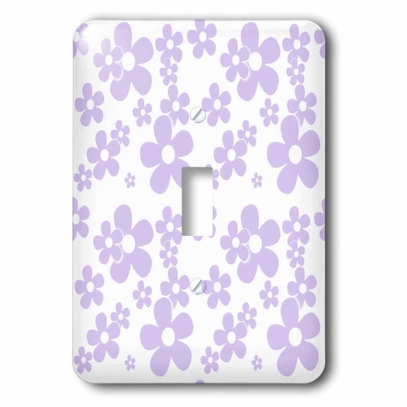 3dRose, Cute Light Purple Contemporary Flowers Pattern, single toggle switch