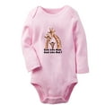 thumbnail image 1 of Cute Like Mom Cool Like Dad Funny Rompers, Newborn Baby Unisex Bodysuits, Infant Animal Giraffe Pattern Jumpsuits, Toddler 0-12 Months Kids Long Sleeves Oufits (Pink, 0-6 Months), 1 of 4
