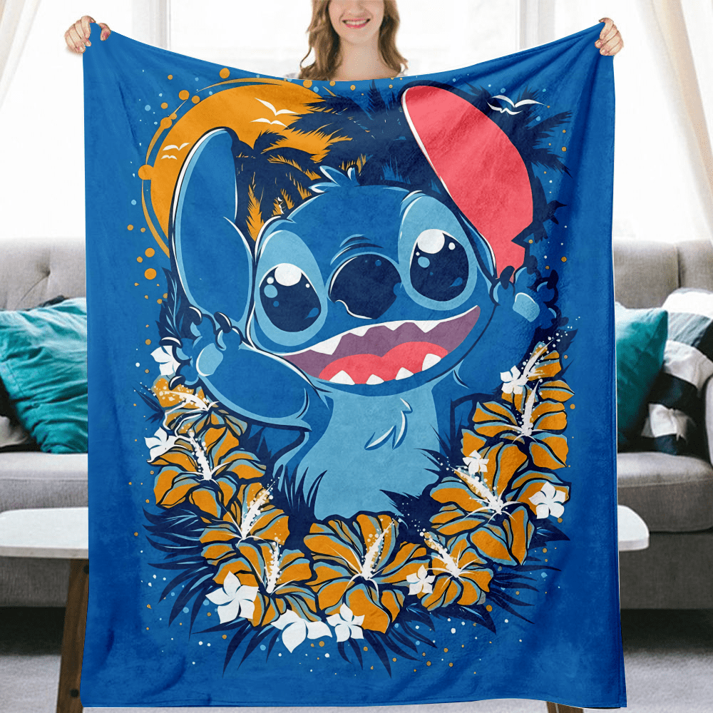  HRTLSS Anime Stitch Blanket for Girls Adults Kids