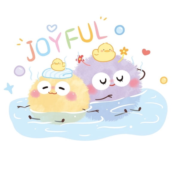 Cute Line Animal Stickers - Decorative Fur Ball Wall Decals for Kids' Rooms - Fun and Playful Wall Art for Nursery and Playroom