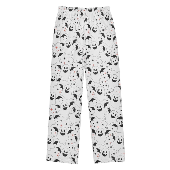 Cute Line Ghosts Christmas Pajama Pants Soft and Lightweight Elastic Waistband Christmas Pajama Pants
