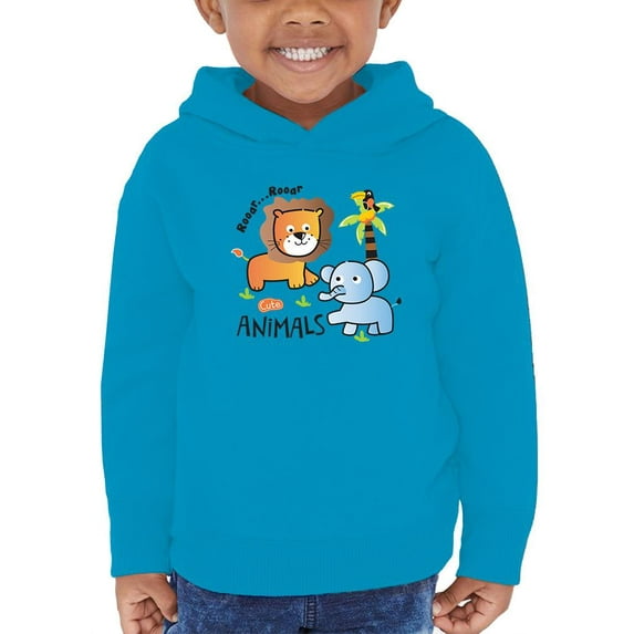 Cute Lion And Elephant Hoodie Toddler -Image by Shutterstock, 2 Toddler