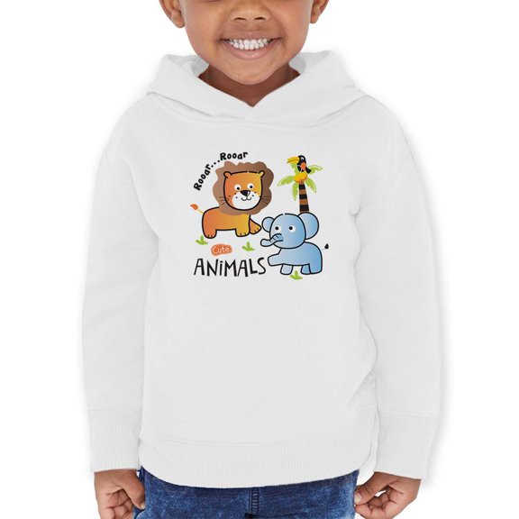 Cute Lion And Elephant Hoodie Toddler -Image by Shutterstock,  4 Toddler