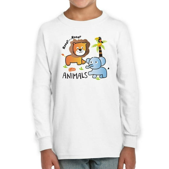 Cute Lion And Elephant Long Sleeve Toddler -Image by Shutterstock,  4 Toddler