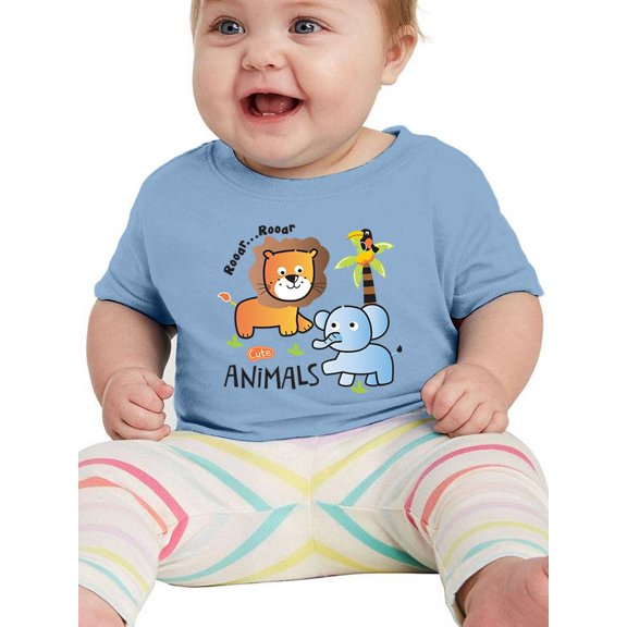 Cute Lion And Elephant T-Shirt Infant -Image by Shutterstock,  24 Months