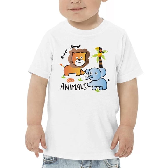 Cute Lion And Elephant T-Shirt Toddler -Image by Shutterstock,  3 Toddler