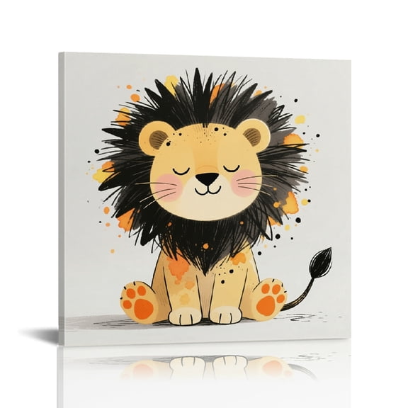 Cute Lion Art Modern Canvas Prints, Canvas Print, Ready to Hang Ready To Hang Room Home Art Decor