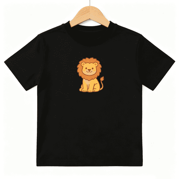 Cute Lion Cub Safari Animal Boys Graphic Tees Cute Kids T-Shirt 100% Cotton Short Sleeve Tops Ages 4-13Y
