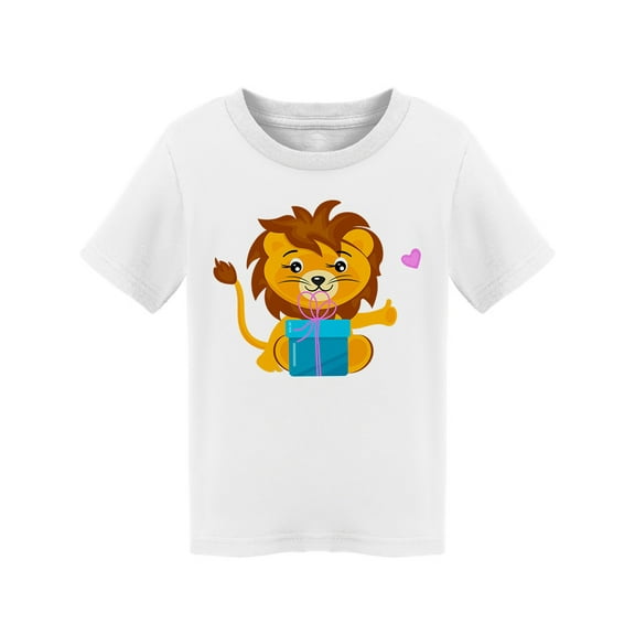 Cute Lion Cub With A Gift T-Shirt Toddler -Image by Shutterstock,  2 Toddler