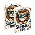thumbnail image 1 of Cute Lion Face in Sunglasses Conches Ring Binder Notebook Journey Note Diary College Ruled Spiral Notebook Study Loose Leaf Paper A5 60 Pages, 1 of 8