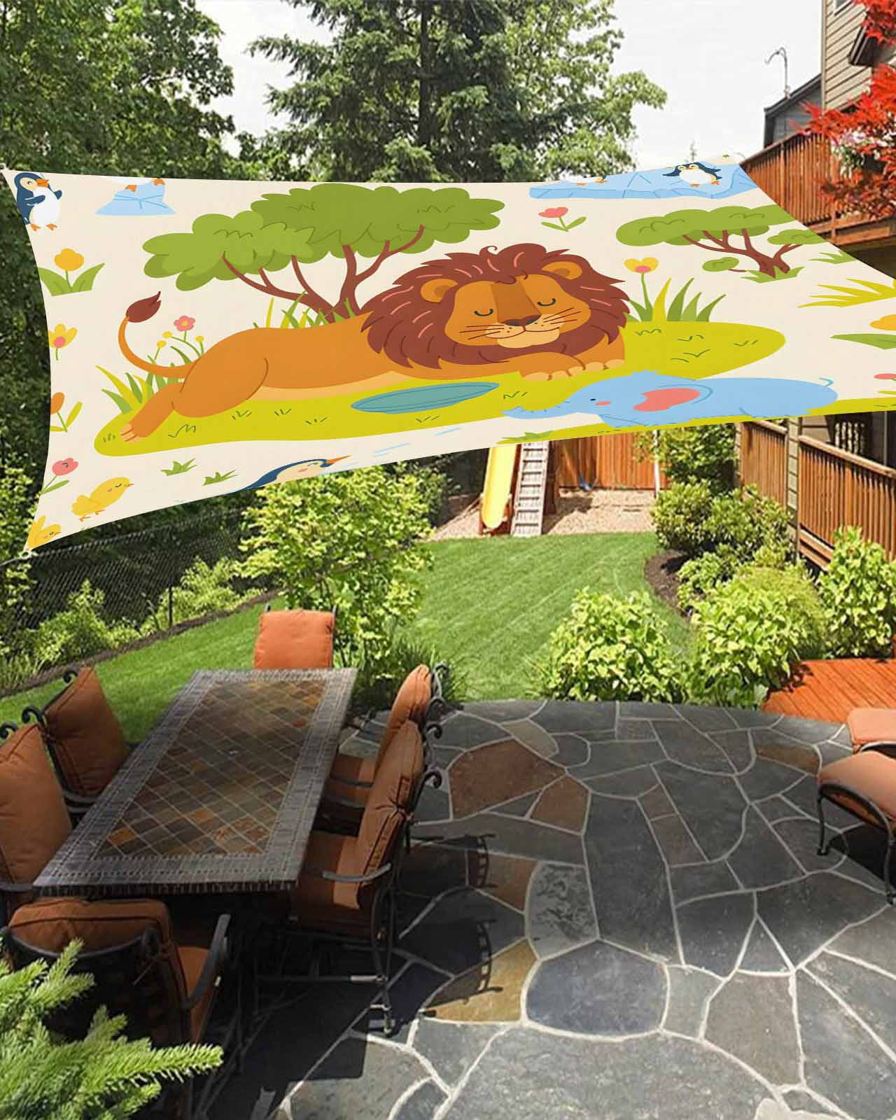 Cute Lion Sun Sail Shades Rectangle Canopy,Sunlight Block Heavy Duty ...