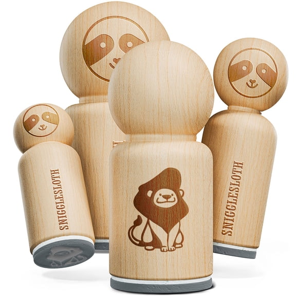 Cute Lion With Regal Mane Hairdo Pompadore Rubber Stamp for Stamping Crafting Planners - 1 Inch Medium