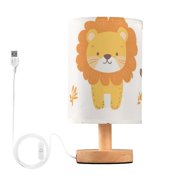 Cute Lions and Butterflies Table Lamp with USB Port LED Warm Light Lamp Night Light Home Decor