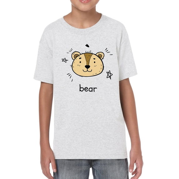 Cute Little Bear Face T-Shirt Juniors -Image by Shutterstock, x-Large
