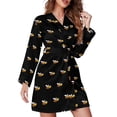 thumbnail image 1 of Cute Little Bees Pajama Robe Cartoon Animal Print Long-Sleeve Fashion Pajamas Robes V Neck Casual Bathrobe Daily Graphic Dresses, 1 of 7