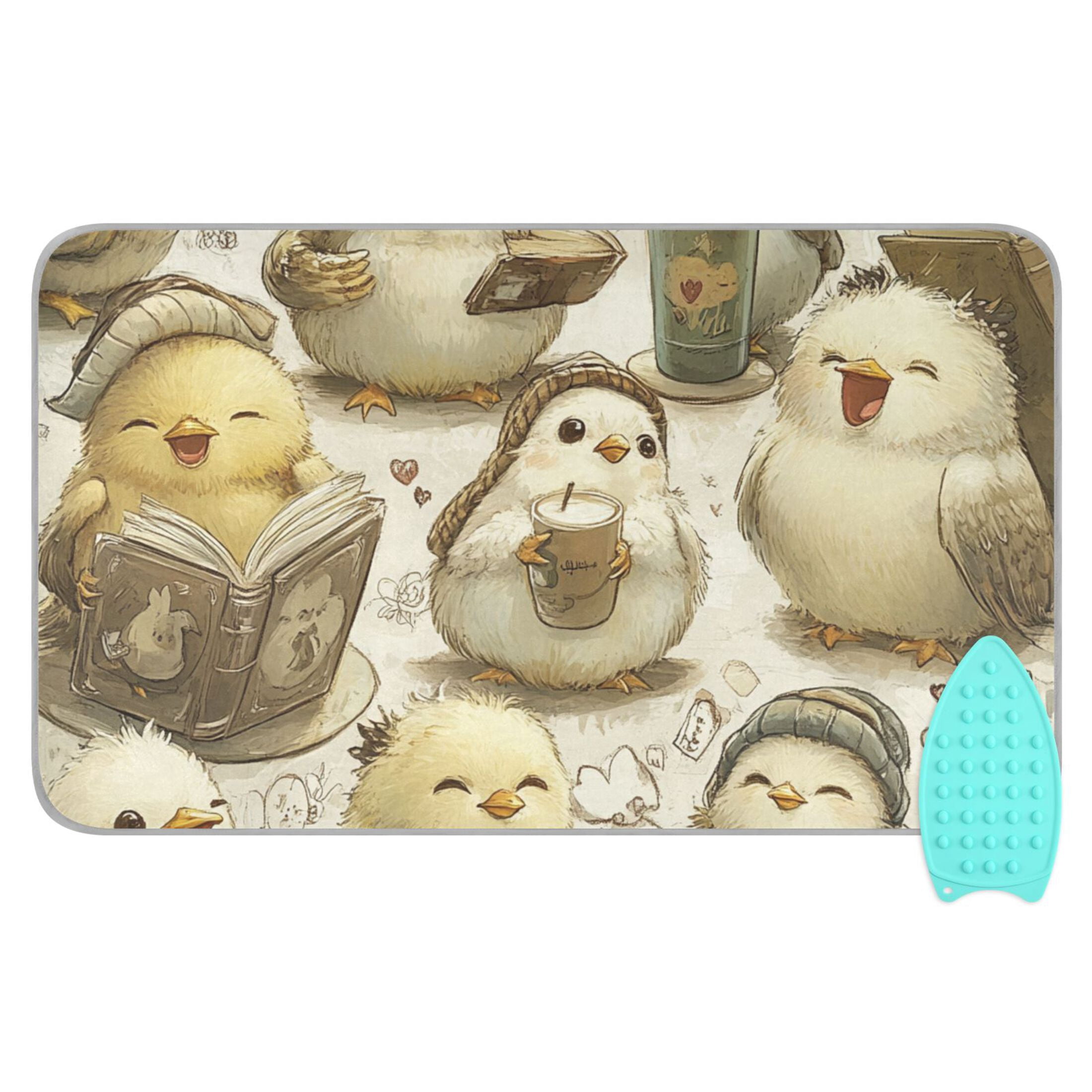 Cute Little Birds Ironing Mat Blanket for Table Top Travel Portable Ironing Board Pad 47.2x27.6 Inch