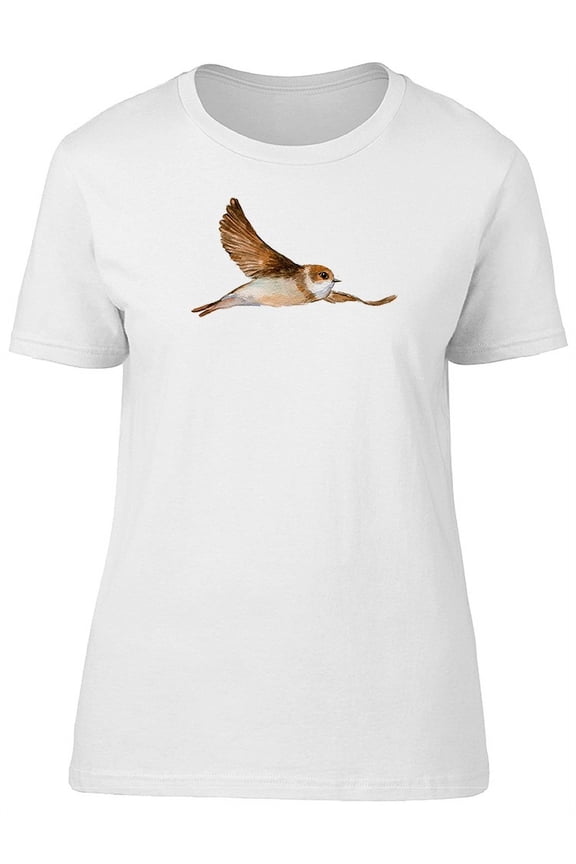 Cute Little Brown Swallow Bird T-Shirt Women -Image by Shutterstock, Female Large