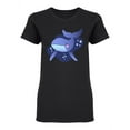 thumbnail image 1 of Cute Little Cartoony Whale Shaped T-Shirt Women -Image by Shutterstock, Female Large, 1 of 2