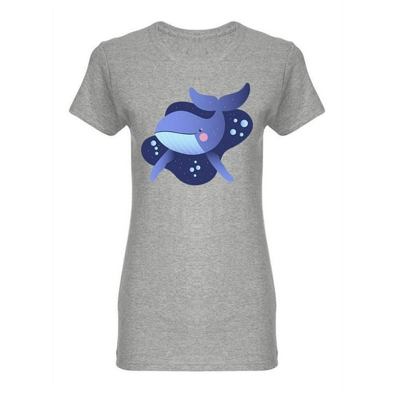 Cute Little Cartoony Whale Shaped T-Shirt Women -Image by Shutterstock, Female XX-Large