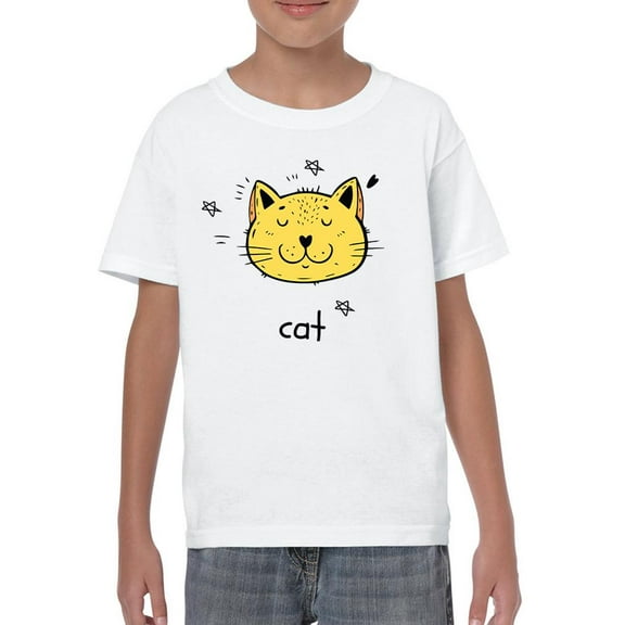 Cute Little Cat Face T-Shirt Juniors -Image by Shutterstock, Medium