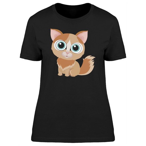 Cute Little Cat Sitting T-Shirt Women -Image by Shutterstock, Female Large