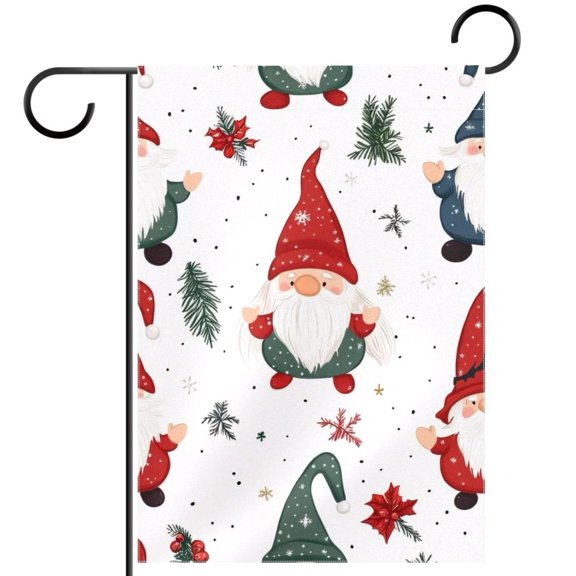 Cute Little Christmas Santa Claus Double Sided Garden Flag Decorative Weather Resistant Yard Flag, Large DIY Vertical Flag for Farmhouse Patio Lawn, 28x40 Inch