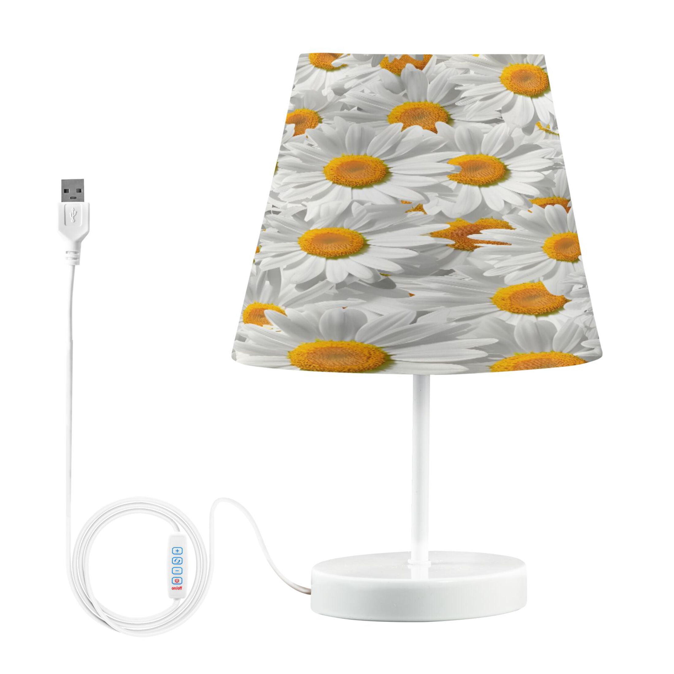 Cute Little Daisies Desk Lamp LED Table Nightstand Lamps with 3 Color Temperatures for Home Bedroom Living Room Decor 8x12