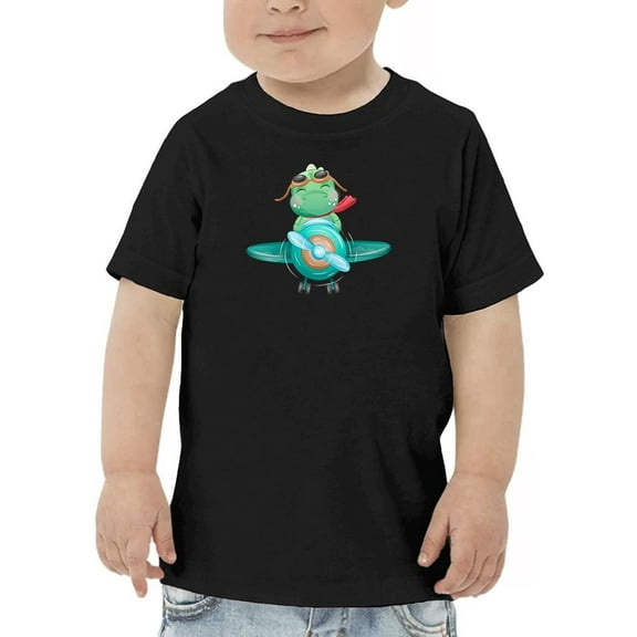 Cute Little Dinosaur On Airplane T-Shirt Toddler -Image by Shutterstock,  2 Toddler