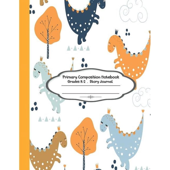 Cute Little Dinosaur Primary Composition Notebook: Primary Composition Notebook Story Paper - 8.5"x11" - Grades K-2: Cute Little Dinosaur Sch, Book 1, (Paperback)