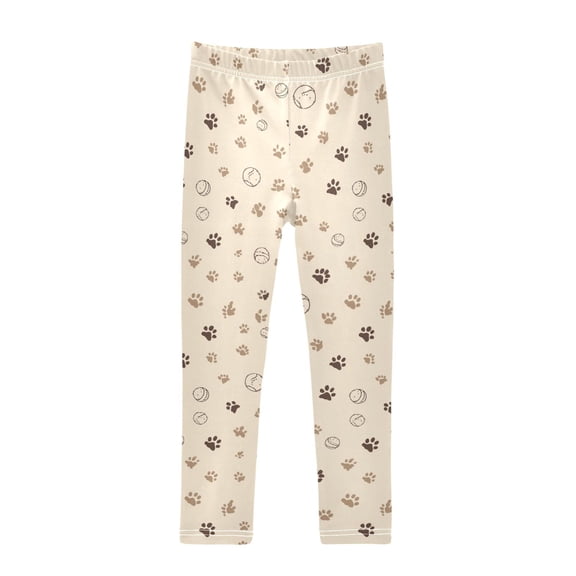 Cute Little Dog Paw Printed Leggings Yoga Pants for in 4t to 10t