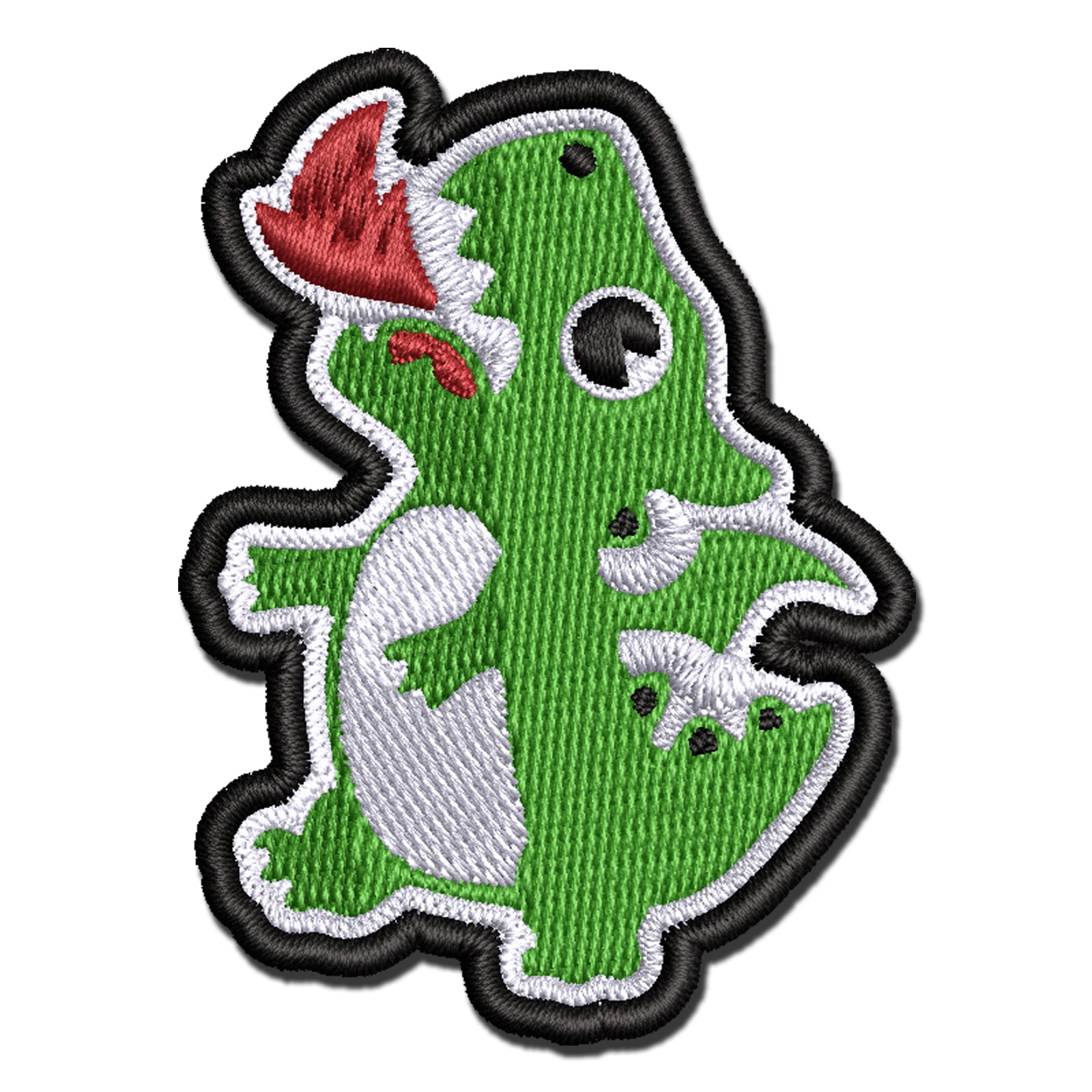 Cute Little Dragon Breathing Fire Applique Multi-Color Embroidered Iron-On Patch - 3.5 Inch Large